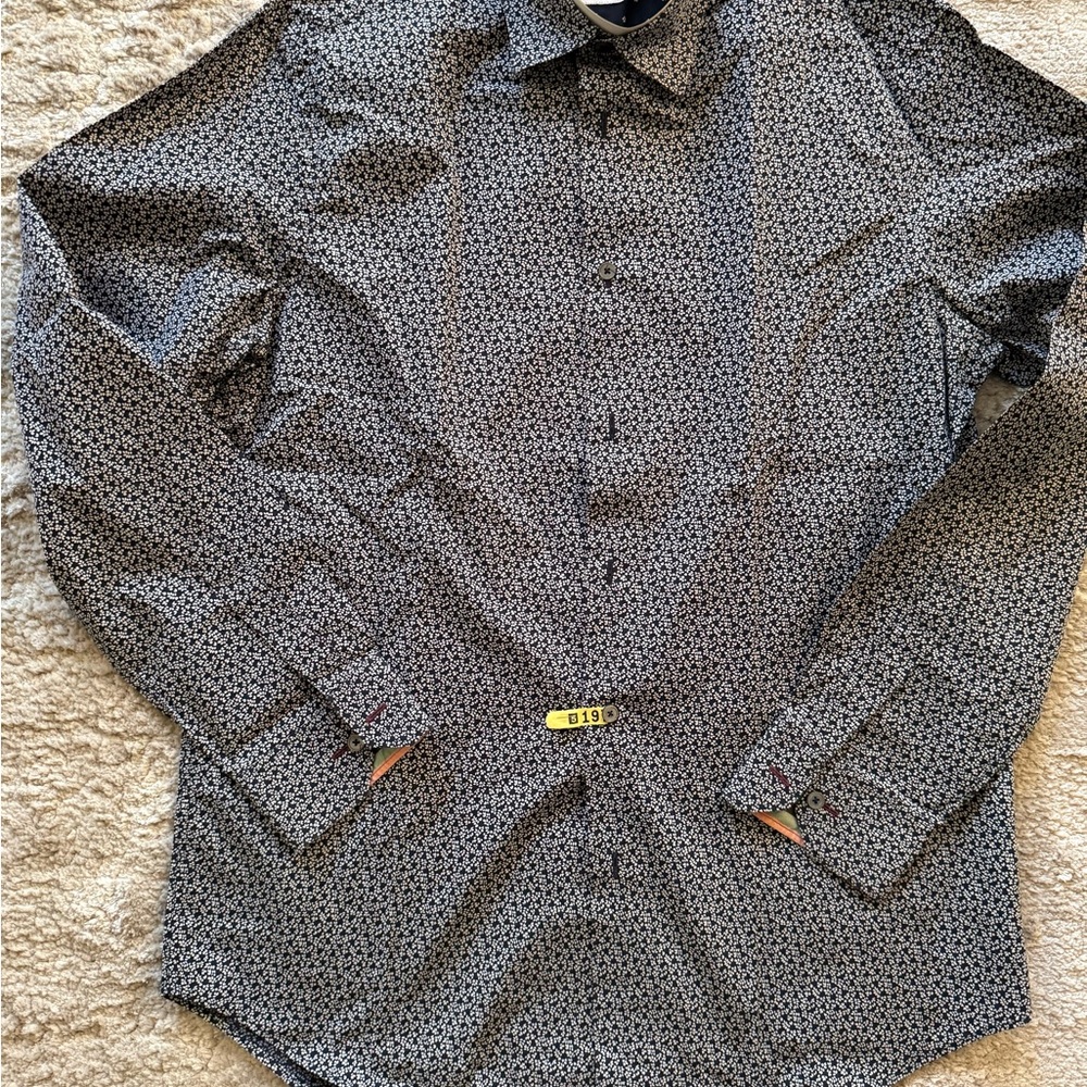 Paul Smith Navy and White Floral Shirt